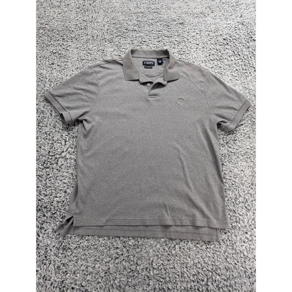 Chaps Ralph Lauren Shirt Men Extra Large Gray Minimal Golf Rugby Logo Dad Preppy - Picture 1 of 7